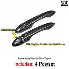 Maserati Ghibli Quattroporte 2013+ Levante 2016+ 외부 도어 핸들 트림 커버 용 열쇠가없는 드라이 카본, 03 4Pcs with Keyless