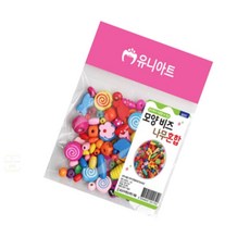 끈이스토어 모양비즈 나무 혼합 파스텔색상 초등학생교구