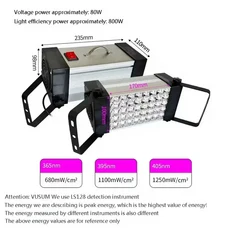 365nm 395nm 405nm 공랭식 UV 경화 램프 휴대용 고강도 LED 스포트라이트 (레진 접착제 잉크 녹색 오일 레, 07 800W, 01 미국, 01 395nm  365nm