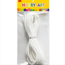 스웨이드 인조가죽끈 롤 10줄 흰색, 약 두께 3mm 길이 92cm 1롤