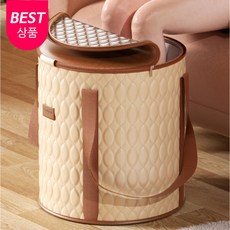 살림장인 미용 전문가가 추천하는 접이식 족욕통 족욕 가방, 베이지브라운, 1개