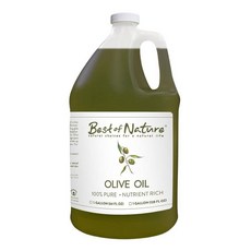 Best OF 오브 Nature 100% 순수 올리브 마사지 및 바디 오일 - 콜드 프레스 피부 및 모발용 무향 모이스처라이저 목욕 오일 1.8L0.5갤런 1.9L64온스, Half Gallon, 1개