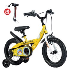 潛水艇兒童腳踏車 送打氣筒, 日落黃(送打氣筒),12吋, 1個