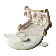 JoyBaby嬰兒健力架：多功能寶寶健身遊戲墊，腳踏鋼琴音樂毯，學步車玩具, 奶咖-遊戲墊薄款, 1個