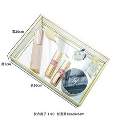 골드 화장대정리 트레이 장식용트레이 소품트레이 다용도트레이 화장대소품보관함 진열대 / L사, D. 중형 직사각형 접시