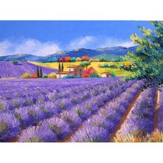 46 28cm 지그 퍼즐 500 조각 아트 종이 유화 감압 성인을위한 가족 풍경 게임 그림, Lavender Flower, 1개