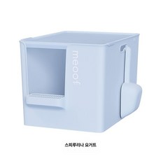 고양이 화장실 높은벽 후드형 베이지 배변통 대형 밀폐형, 1개, 블루 풀 세트 화장실 뚜껑 2개 삽