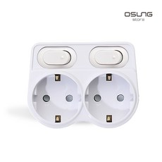 절전형 LED L자 멀티탭 2구 어댑터, 9.1cm, 1개, LED 2구 어댑터