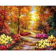 Sunburst Wonder 동물 보석십자수 프레임 캔버스 DIY 세트 제일 잘 파는 제품, LD169  단풍 숲, 1개