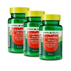 스프링밸리 엘 카르니틴 500mg Spring Valley L-Carnitine, 3개, 30정