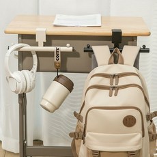 학용품 모음 고급 무타공 강력하중 책상 T자형 가방 걸이 양방향 학교 어린이집 유치원 선생님 학생 준비물, 1개, 블랙