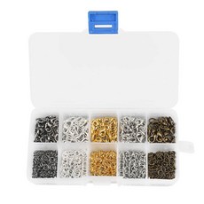 手工DIY飾品配件套裝：項鍊耳環材料、九字針龍蝦扣延長鏈鉗子工具組, 7號套盒(10格配件套裝), 1個