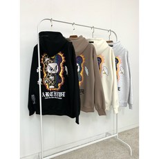 세컨아카이브 남녀공용 커플룩 고양이캐릭터 곰돌이 맨투맨 후드티