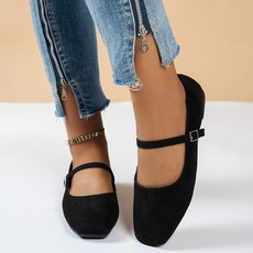 AOKADA 여성 빅사이즈 버클 슬립온 스퀘어 플랫슈즈