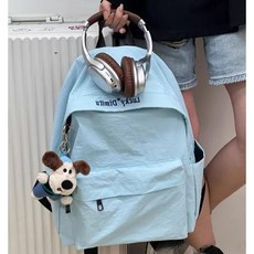 極簡百搭雙肩包 中學生大學生旅遊輕便戶外登山揹包, 米色,無規格