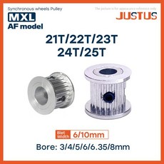 21T/22T/23T/24T/25 T MXL AF 유형 타이밍 풀리 보어 4/5/6/6.35/8/10mm 선형 풀리에 사용되는 6/10mm 너비, 01 1 PC, 01 6mm, 01 24T-Bore 10mm, 1개