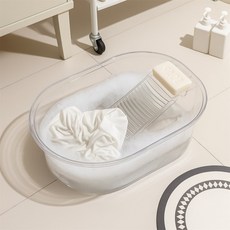 메가디자인 투명 빨래판 대야 소형세탁대야, 1