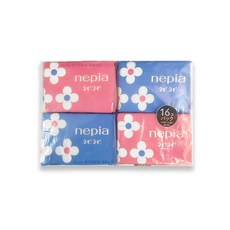 日本Nepia王子 花朵圖案抽取式雙層袖珍面紙 10抽x16包/袋 粉紫色, 1個