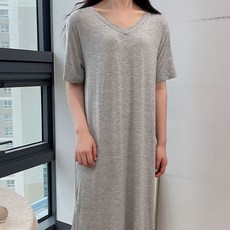 릴리앤로사 여자 여름 반팔 원피스 모달 빅사이즈 임부 수유 잠옷 이지웨어 실내복 파자마