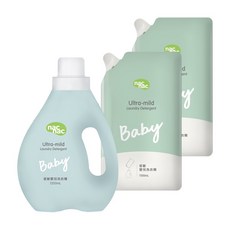 nac nac 嬰兒洗衣精 低敏配方 1200ml 瓶裝 補充包1100ml 兩入組, 1個, 新款-低敏1+2