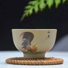 FREELIFE 골동품 도자기 세라믹 찻잔 손으로 그린 콕 차 컵 여행 휴대용 그릇 퓨어 마스터 중국 세트 액세서리, B2   6.4X4.2CM  45ML-553, 1개