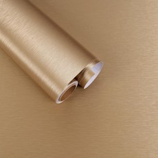FANCYEASY 39.9 x 299.7cm(15.7 118인치) 스테인리스 스틸 콘택트 페이퍼 골드 브러시드 메탈릭 벽지 필 앤 스틱 조리대 가전제품 냉장고 랩 자체 접착 방