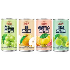 과일촌 드링크 과일주스 4종 과일믹스10 청포도10 배5 매실5 175ml, 30개