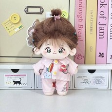 40cm 인형 의상 솜인형옷 귀여운 솜인형 자세 아이돌 앉은 인형옷 무속성 솜깅이 잠옷, 무지개 핑크 20cm 서있는