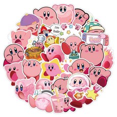 번블랙 별의커비 캐릭터 굿즈 방수 다꾸 폰꾸 스티커, 1세트, 50개입, 별의커비2