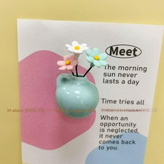 으노상점 자석화병 벽걸이화병 화병 꽃병장식, 블루 라운드 배 레이크블루 2.2x2.3cm