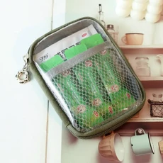 1PC 투명 보관 가방 14cm 하드 쉘 오거나이저 헤드폰 데이터 케이블 세면 용품 여행 다기능, 02 Green