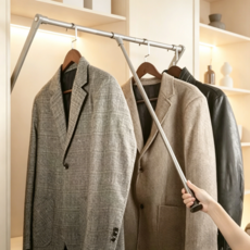 반자동 풀다운 리프트 옷걸이 리프트행거 리프팅 행거 풀다운옷걸이 700MM-930MM 적합, 1개, 블랙