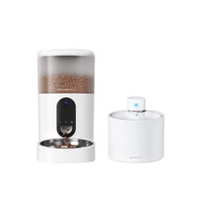 毛大叔智能寵物餵食器 AQUALUX陶瓷UVC淨水飲水機 白色套組, 白色, 1個, 4L