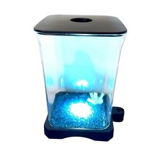 迷你鬥魚缸 辦公室桌面生態魚缸, 黑色, 1個