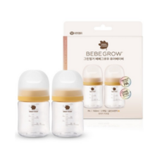 베베그로우 그린핑거 퓨어베이비 북극곰 PA 노꼭지 젖병 트윈팩, 2세트, 160ml, 골든 Orange