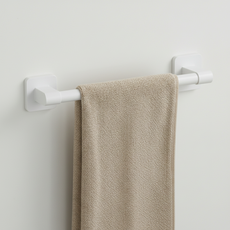 레브홈 튼튼한 무타공 욕실 수건걸이 화장실 수건거치대, 1개, 퓨어화이트