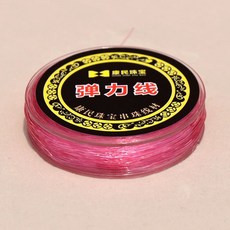 비탄성 염주끈 밴딩 불교용품 염주 염주줄 염주만들기, R. 핑크 크리스탈 탄성사 0.8mm 약 20미터