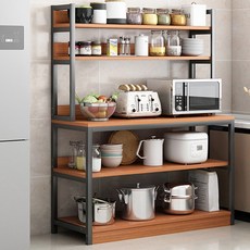 SeekFun 진열장 수납 선반 정리대 보조 테이블 주방 거실 시스템 거실장 다용도 튼튼한 스탠드 홈 커피머신 수납장 800mm/1000mm, 5단, 블랙/Black