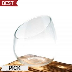 유리 화분 화병 수반 N1215 사선반원 12x15cm 수반 픽앤코401