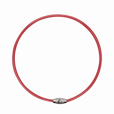 奈米鈦寶 鈦強鍺核芯能量項圈 4mm 子彈白鈦鋼接頭 紅色 S號, 1個, 紅色,S號
