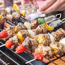 간편 슬라이드 바비큐 꼬치 5p 스텐 세트 5개세트