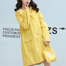 여성 골프 레인코트 바람막이 우비 등산 후드 노란색, 1개, 상세페이지 참조