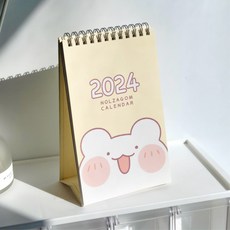 2024년 놀자곰 탁상 달력 - 귀여운 캐릭터 캘린더 데스크 이모티콘, 2개