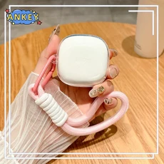 Redmi Buds 6 Play 액티브 케이스 보호용 투명 TPU 커버 끈 블루투스 이어폰 쉘, 04 Redmi Buds 6s, 07 Clear-pink Lanyard