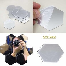 거울 붙이는벽 다각형 깨끗한 욕실붙이는 12P 육각 투명플라스틱 아크릴 37463EA 1(ea)