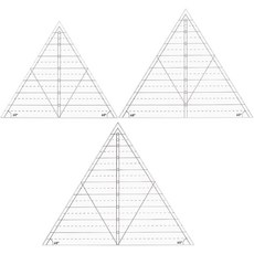 BENECREAT 퀼팅용 60도 삼각형 눈금자 3개 2.6/25.4cm(8/9/10인치) 삼각형 퀼팅 템플릿 아크릴 투명 퀼팅 눈금자 바느질 패치워크 커팅 패턴 DIY 공예용, BENECREAT 퀼팅용 60도 삼각형 눈금자 3개,