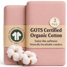 GOTS 유기농 면 - 가장 두껍고 부드러운 유기농 코마 면 200gsm - 매트리스 커버 2팩 111.9 x 203.2cm(44 x 80인치), Fits 33×20 or 35×19 Bassinet, 더스티 로즈 + 더스티 로즈