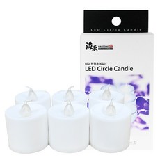 디딤스토어 건전지양초 LED 원형초 6입