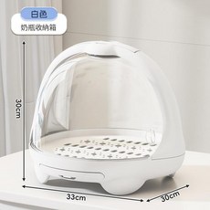 奶瓶收納箱 嬰兒餐具瀝水架 防塵蓋 旋轉滑蓋, 旋轉滑蓋 白色, 安心食品材質