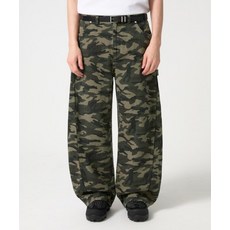 브랜드정품 트릴리온 TRILLION 카모 와이드 커브드 코튼 팬츠_딥 카키 131386